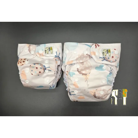 Pieluszka wielorazowa Kieszonka Bambus NB 1,5-8 kg – Balony Miętowe | NappiMe®